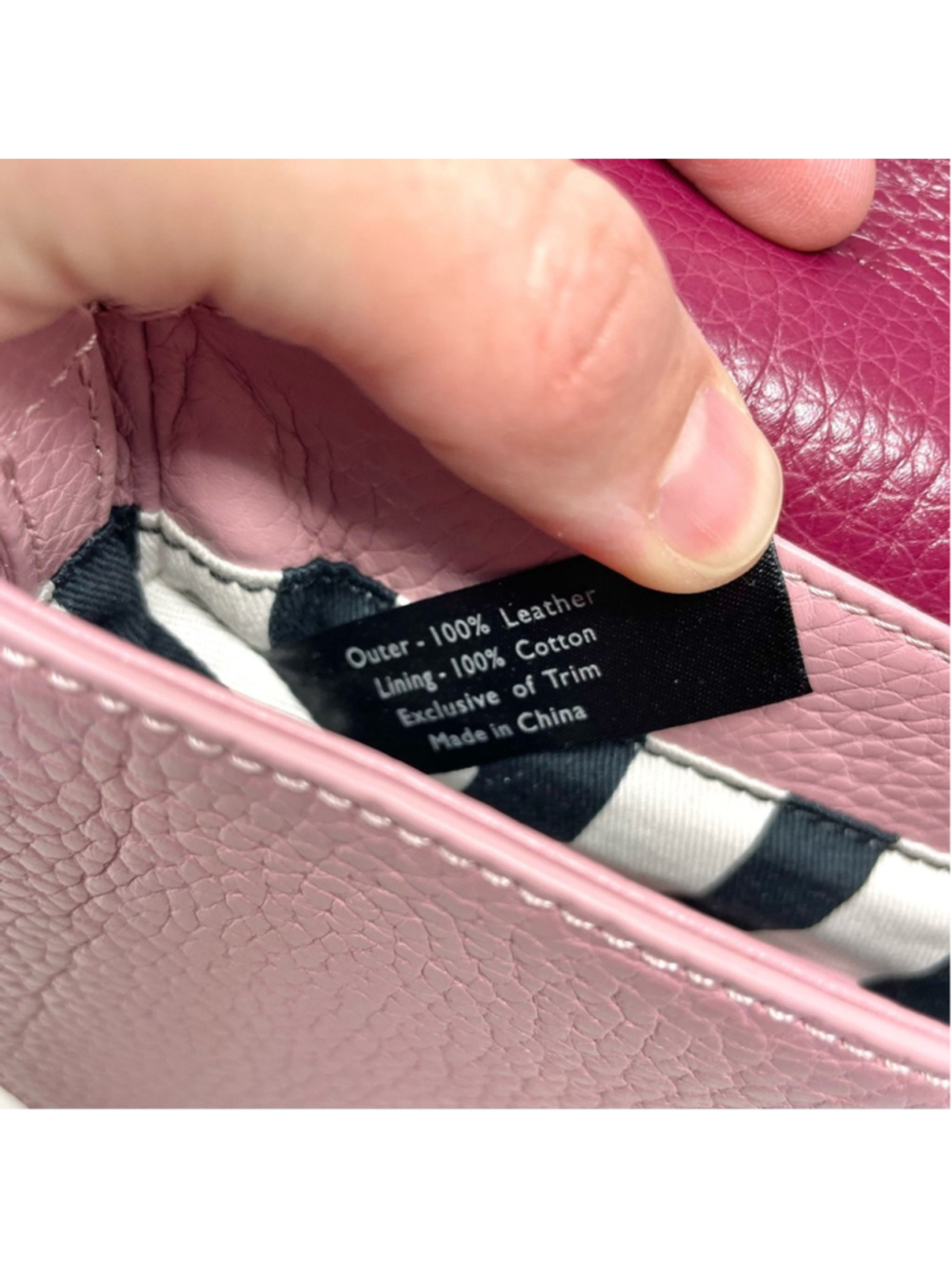 Lulu Guinness Small Leather Colorblock Pink Lips Shoulder Bag - Picture 11 of 11
